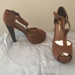 Brown platform shoes